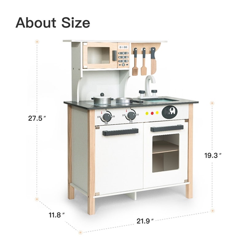 Big Wooden Play Kitchen Toys Pretend Play Toys for Kids Boys Toddlers Girls