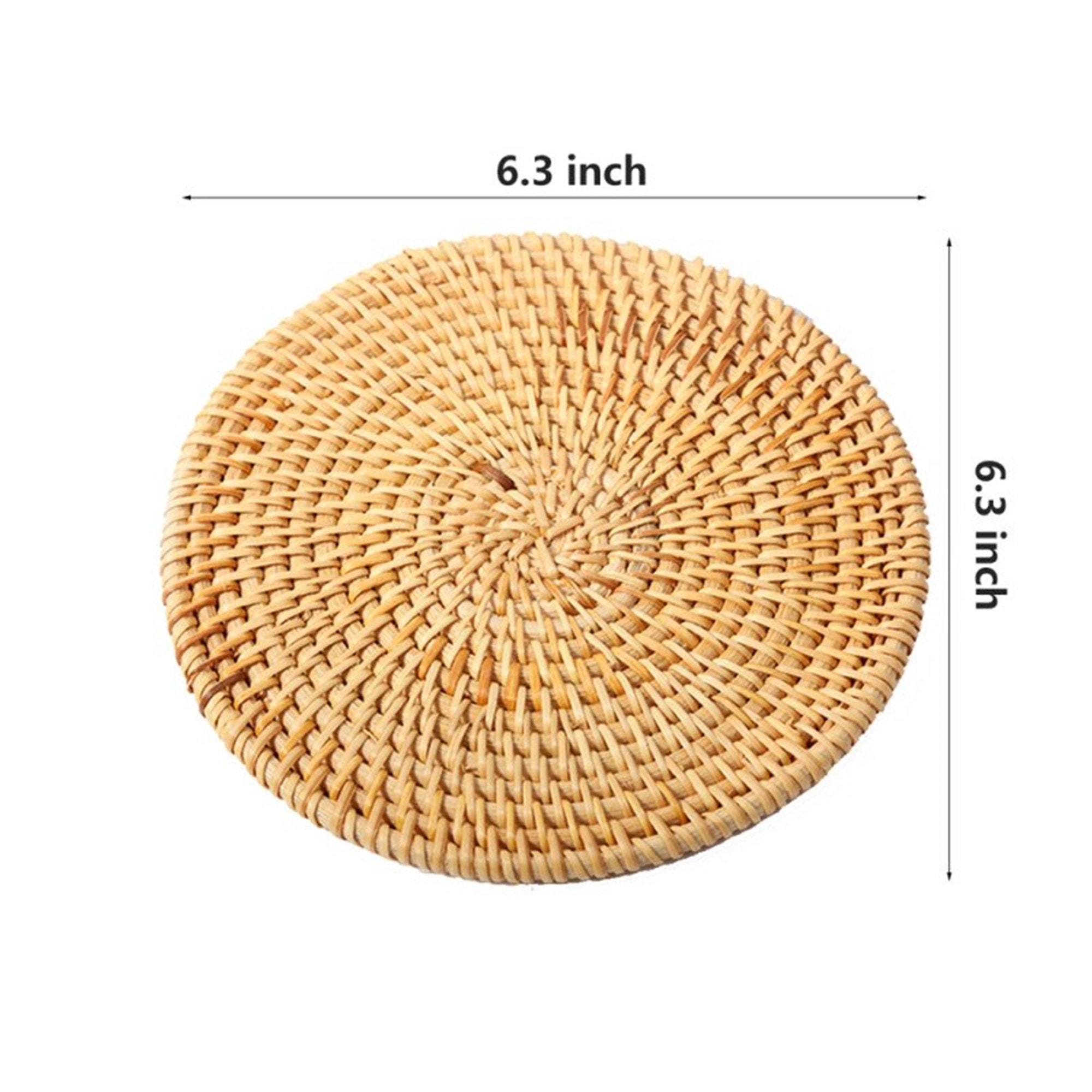 Round Rattan Placemats Vintage Rattan Weaving Coasters Dining Etsy