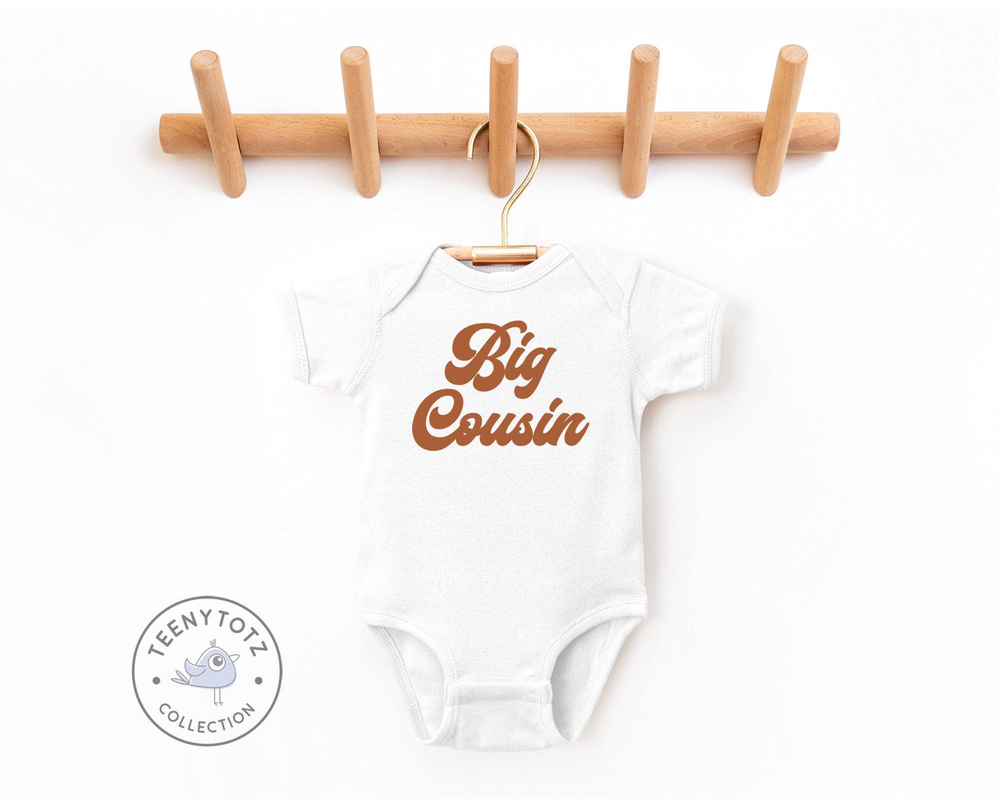 Big Cousin Retro Bodysuit | Big Cousin Baby Romper, Vintage Big Cousin Bodysuit, Baby Shower Gift