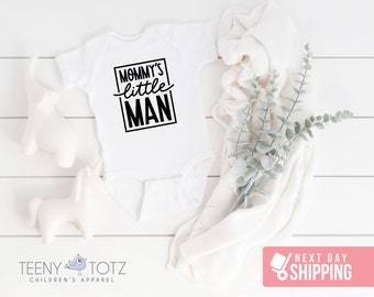 Mommy's Little Man Onesie® | Mama's Boy Onesie®, Baby Boy Clothes, Baby Announcement, Baby Shower Gift