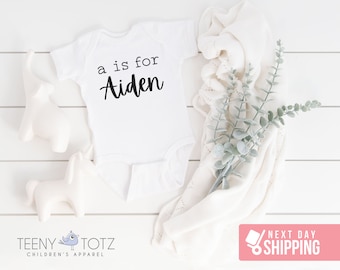 Personalized Baby Name Onesie® | Alphabet Baby Onesie®, Cute Custom Baby Bodysuit, Unique Baby Clothes