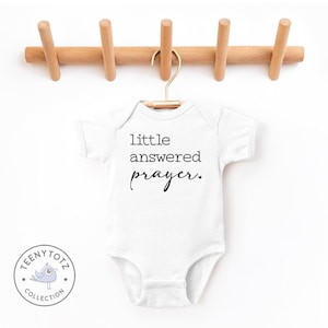 Little Answered Prayer Baby Bodysuit | Religious Romper, Blessed Baby Bodysuit