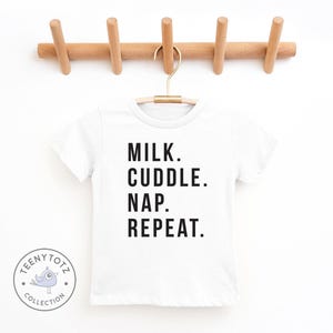 Milk, Cuddle, Nap, Repeat Shirt | Nap Time Baby Tee, Funny Nap T-Shirt, Cute Baby Shower Gift