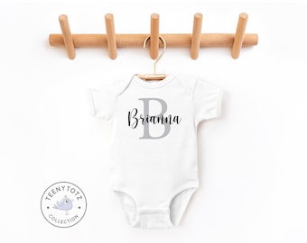 Personalized Name Baby Bodysuit | Custom Name Baby Romper, Pregnancy Announcement Name Baby Bodysuit, Baby Shower Gift