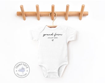 Grand Frère Bodysuit | Personalized French Baby Romper, Cute Big Brother Baby Bodysuit, Cute Brother Romper, Baby Shower Gift