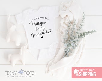 Personalized Godparents Onesie® | Will You Be My Godparents Onesie®, Baby Announcement Onesie®, Cute Baby Bodysuit, Baby Shower Gift