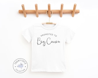 Promoted To Big Cousin Shirt | Big Cousin Kids Tee, Cute Big Cousin Gift, Big Cousin Kids Shirt