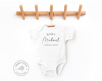 Personalized Announcement Bodysuit | Pregnancy Announcement Name Baby Romper, Coming Soon Baby Bodysuit, Baby Name Romper