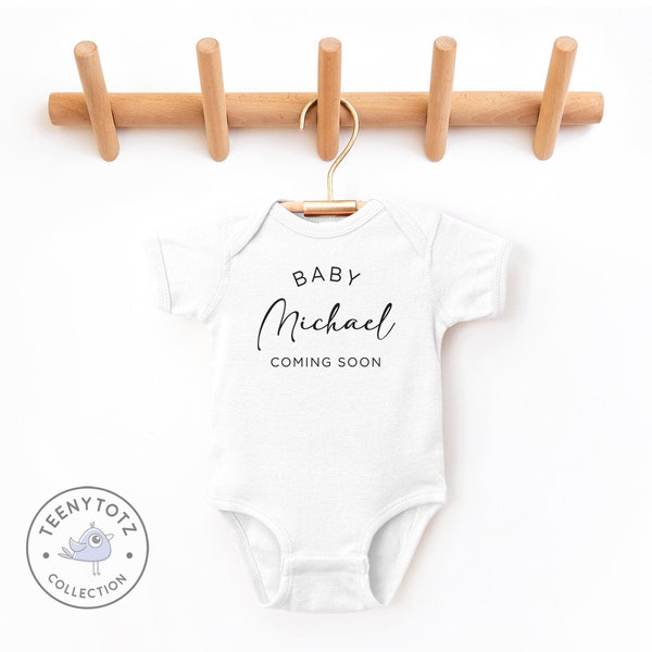 Personalized Announcement Bodysuit | Pregnancy Announcement Name Baby Romper, Coming Soon Baby Bodysuit, Baby Name Romper