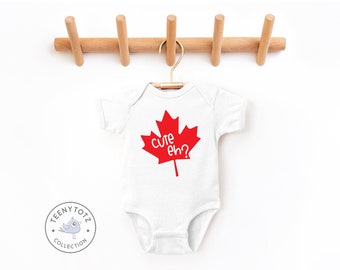 Canadian Baby Bodysuit | Cute Eh Baby Romper, Hipster Baby Bodysuit, Cute Baby Romper, Baby Shower Gift