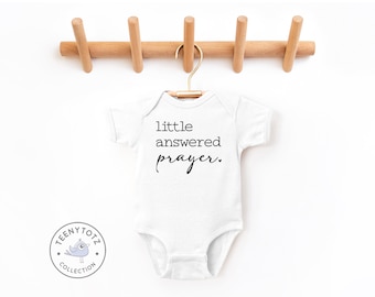 Little Answered Prayer Baby Bodysuit | Religious Romper, Blessed Baby Bodysuit