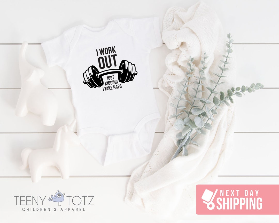 I Work Out Baby Onesie® Fitness Baby Onesie® Cute Baby Etsy