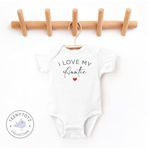 Auntie Baby Bodysuit | I Love My Auntie Romper, Cute Auntie Bodysuit