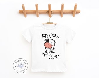 Holy Cow I'm Cute Shirt | Kids Animal Tee, Funny Baby Clothes, Cute Toddler T-Shirt, Baby Shower Gift