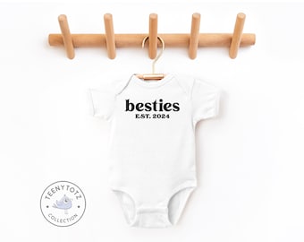 Besties Baby Bodysuit | Best of Friends Romper, Retro Best Friends Bodysuit, Friends Since Birth, Matching Outfits Romper