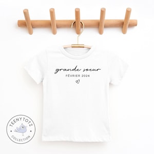 Grande Soeur Shirt | Personalized French Tee, Cute Big Sister Kids T-Shirt, Big Sister Shirt, French Clothes, Baby Shower Gift