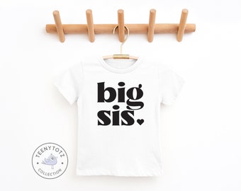 Big Sis Toddler Shirt | Big Sister Kids Tee, Big Sister Baby Shirt, Cute Kids Clothes, Baby Shower Gift