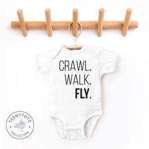Pilot Baby Bodysuit | Crawl Walk Fly Baby Romper, Cute Co-pilot Baby Bodysuit, Cute Baby Gift