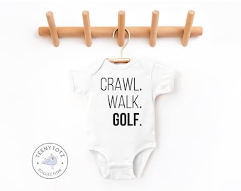 Golf Baby Bodysuit | Crawl Walk Golf Baby Romper, Cute Golf Lover Bodysuit, Sports Romper