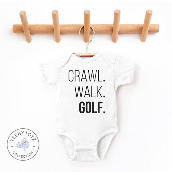 Golf Baby Bodysuit | Crawl Walk Golf Baby Romper, Cute Golf Lover Bodysuit, Sports Romper
