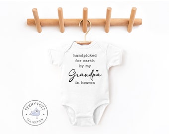 Grandpa in Heaven Bodysuit | Handpicked For Earth Baby Romper, Handpicked By My Grandpa Bodysuit, Love My Grandpa Romper, Baby Shower Gift