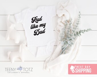 Rad Like My Dad Baby Onesie® | Retro Father's Day Baby Bodysuit, Cute First Father's Day Gift, Baby Shower Gift