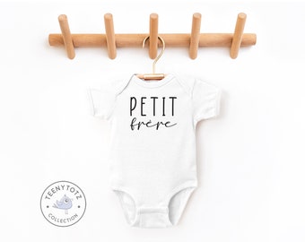 Petit Frère Bodysuit | Cute Little Brother Baby Romper, Cute Brother Bodysuit, French Baby Clothes, Baby Shower Gift