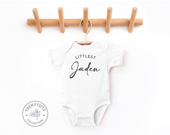 Personalized Littlest Baby Name Bodysuit | Custom Name Baby Romper, Pregnancy Announcement Name Baby Gift