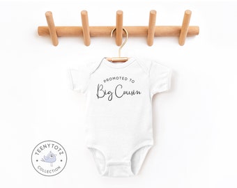 Promoted To Big Cousin Bodysuit | Cute Big Cousin Baby Romper, Cute Cousin Bodysuit, Baby Shower Gift