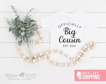 Officially Big Cousin Shirt | Big Cousin Kids Shirt, Cute Big Cousin Gift, Big Cousin Kids Tee