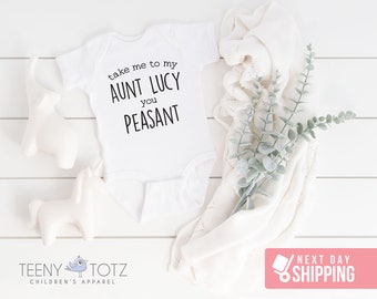 Personalized Baby Onesie® | Take Me To My Aunt You Peasant Baby Onesie®, Funny Aunt Baby Onesie®, Funny Baby Clothes, Baby Shower Gift