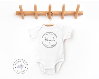 Personalized Baby Name Bodysuit | Custom Name Baby Romper, Littlest Baby Clothes, Pregnancy Announcement Name Baby Gift