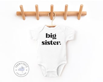 Big Sister Baby Bodysuit | Retro Big Sister Baby Romper, Vintage Big Sister Bodysuit, Baby Shower Gift