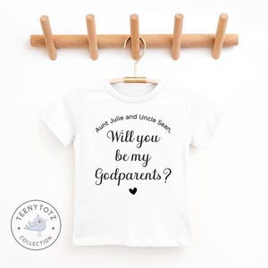 Personalized Godparents Shirt | Will You Be My Godparents Tee, Baby Announcement T-Shirt, Cute Baby Clothes, Baby Shower Gift