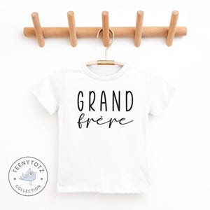 Grand Frère Shirt | Cute Big Brother Kids Tee, Big Brother Shirt, French Clothes, Baby Shower Gift