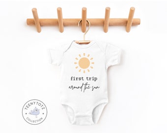 First Trip Around The Sun Bodysuit | Cute First Birthday Romper, 1st Birthday Sunshine Gift, Baby Shower Gift