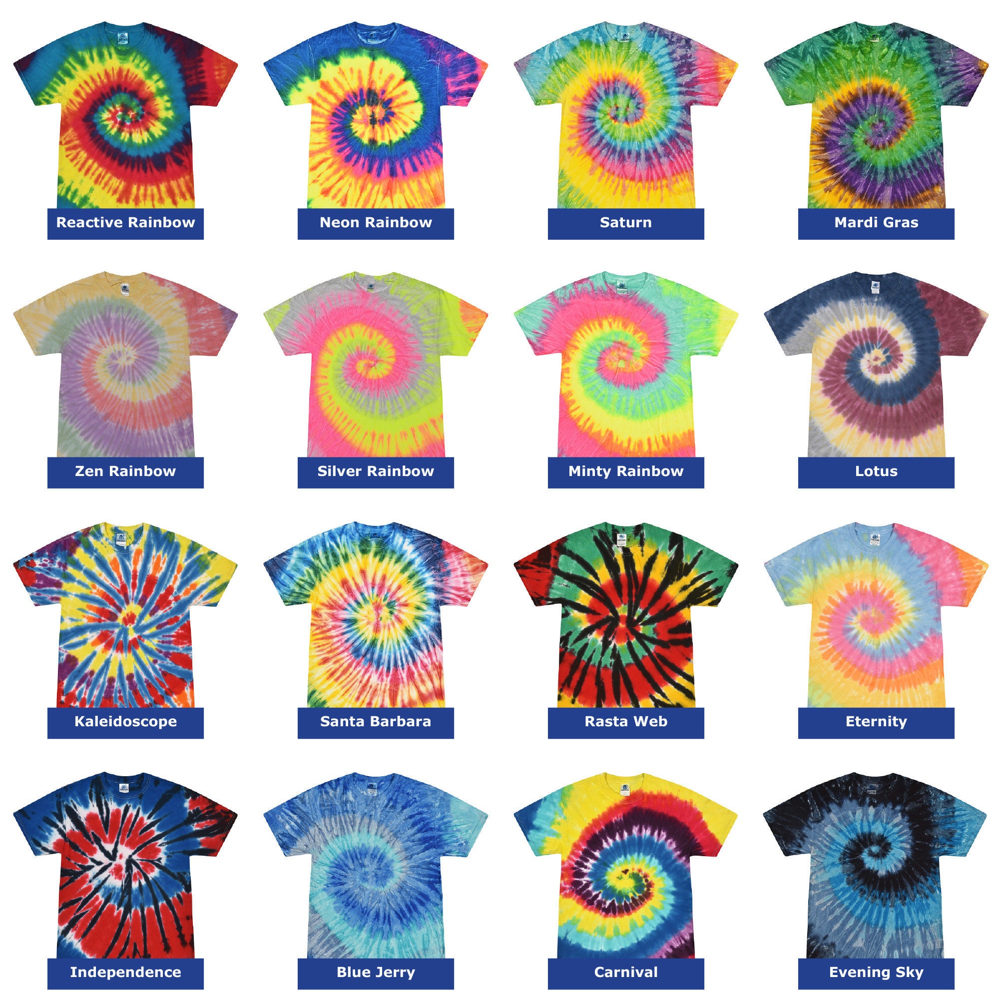 Kids Tie Dye T Shirt Youth Sizes Unisex 100% Cotton