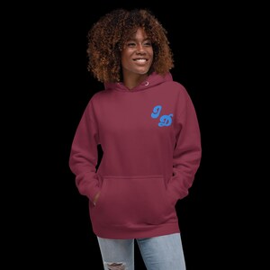 Sudadera retro con doble inicial: sudadera con fuente vintage personalizada, regalo bordado personalizado para ella y él, jersey unisex estilo años 70