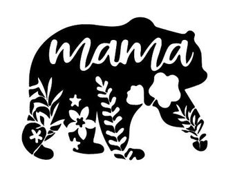 Mama Bear Vinyl Decal - Vehicle Decal - Mama Bear Bumper Sticker