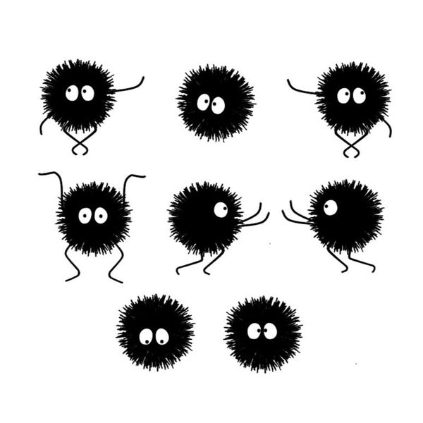 Vinyl Decal - Soot Sprites - Stickers - Bumper Stickers - 8 pack
