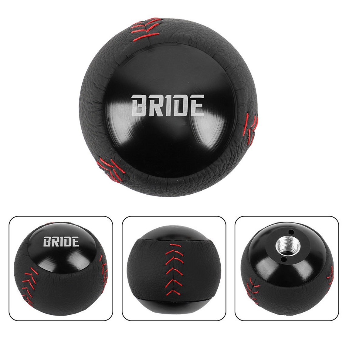 Brand New Bride Leather Black Round Ball Shift Knob Manuel Car Etsy
