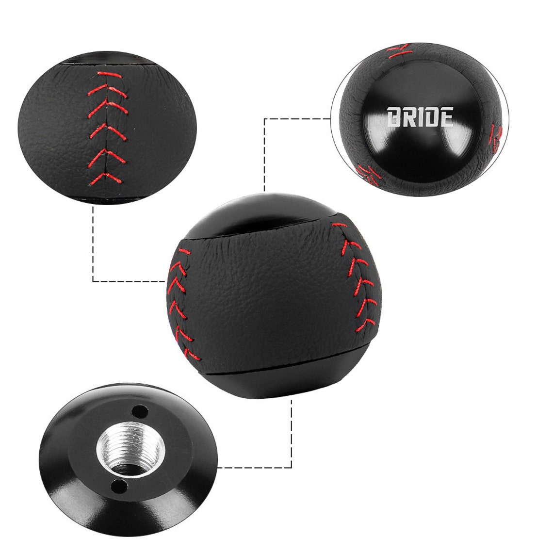 Brand New Bride Leather Black Round Ball Shift Knob Manuel Car Etsy