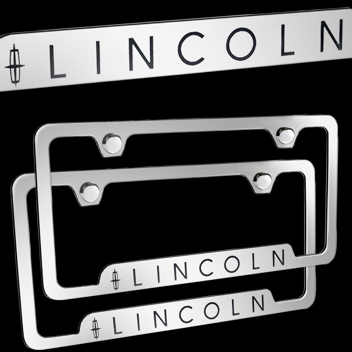 Brand New 2PCS Lincoln Chrome Stainless Steel License Plate Etsy
