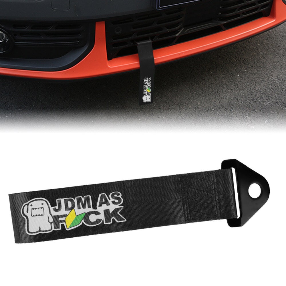 Brand New Jdm As Fck High Strength Black Tow Towing Strap Hook Etsy