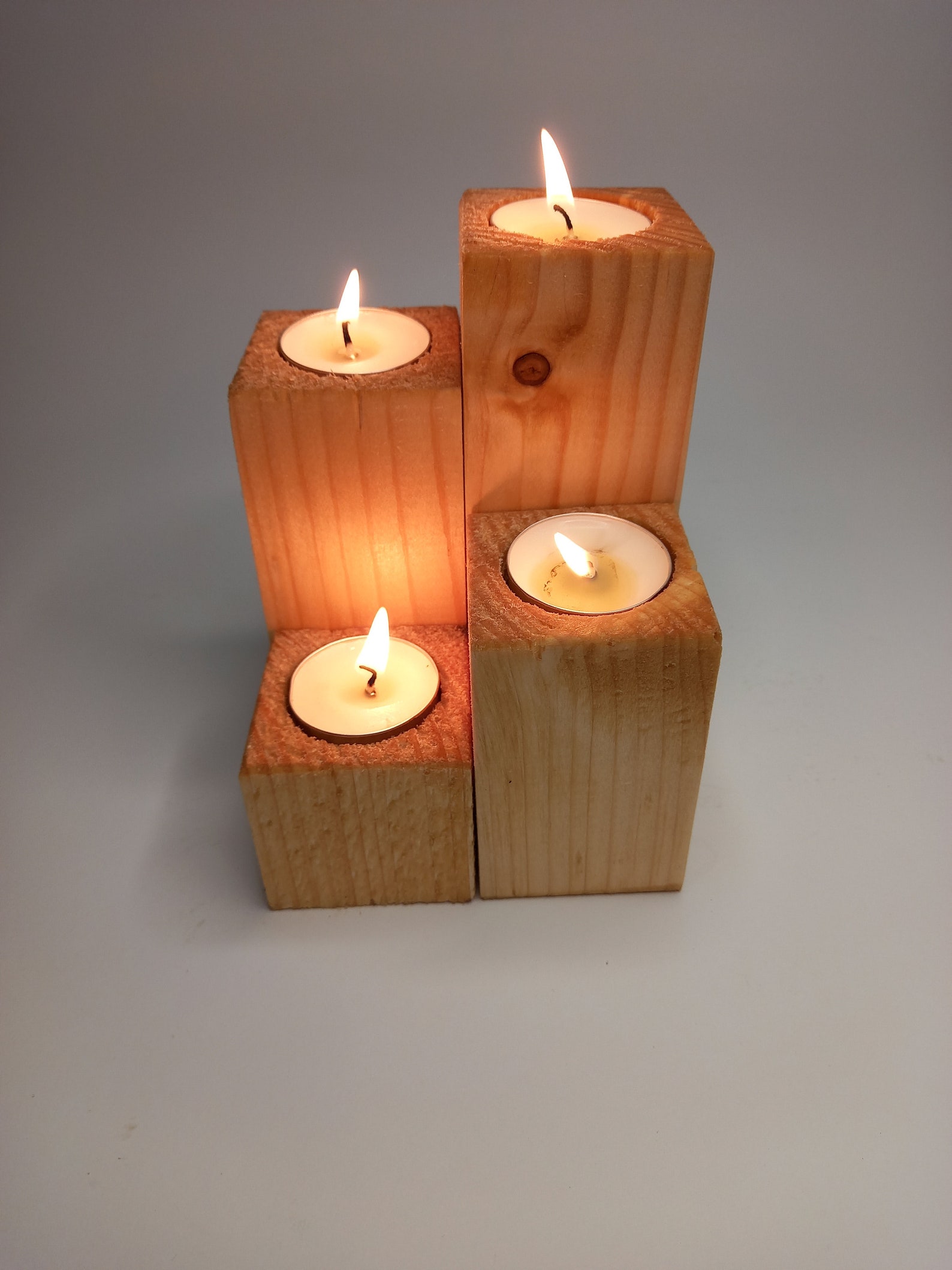 Candle holder Wooden candle holder Candle holder set Eco Etsy