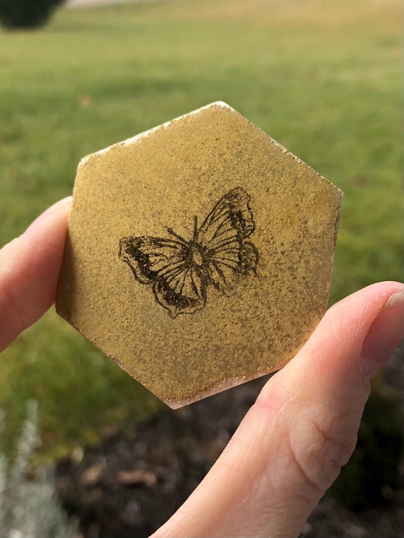 Butterfly gold tile