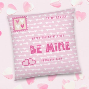 Valentine Be Mine, Valentines Pillow, Valentine Letters, Fun Pillow, Love Pillow, Pink Heart Pillow, Pink Decor, Valentine Decor, I love You