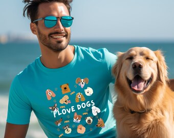 I love Dogs Tshirt, Dog Lovers Shirt, Fur Mom Shirt, Puppy Shirt, Unisex Dog Tshirt, Veterinarian Gift, Corgi Shirt, Poodle Shirt, Shar Pei