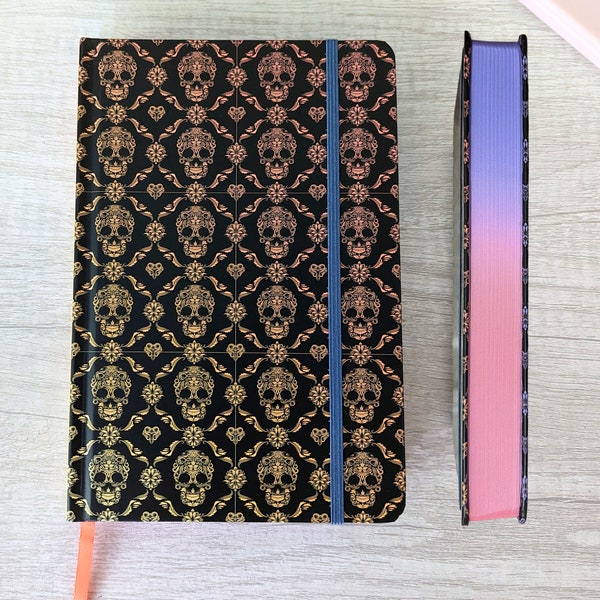 Dot Journal with Sprayed Edges, Hardcover Journal, Aesthetic Notebook, Colorful Journal, Dotted Notebook, Painted Edges, Gothic Notebook
