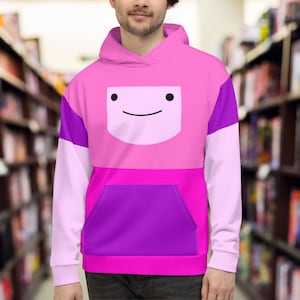 Adventure Time Princess Bubblegum all over print Hoodie, Cozy Brushed fleece Hoodie, Adventure time BMO Jake the Dog & Finn, Unisex hoodie